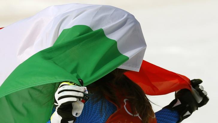 An Italian flag amusingly displayed